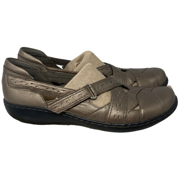 NEW Clarks Ashland Women's Size 9 N Spin Slip On Loafer Pewter NIB - Picture 1 of 12